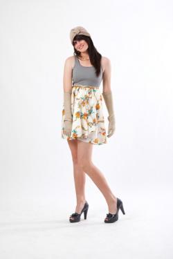 Lyon Dress (Grey/Cream Floral)